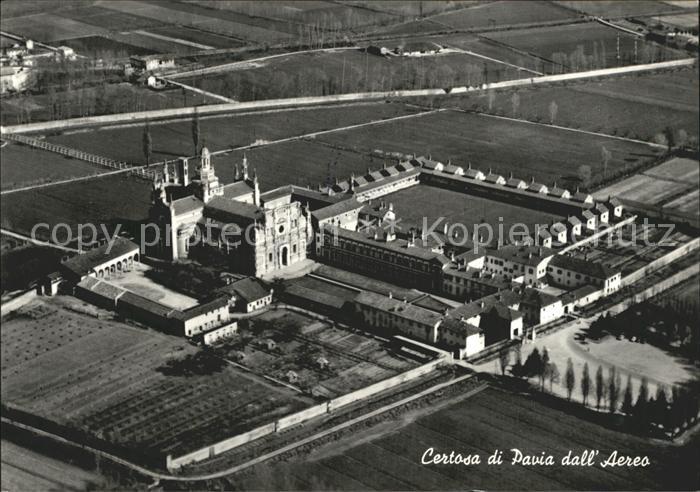 Pavia Certosa di Pavia dall Aereo
