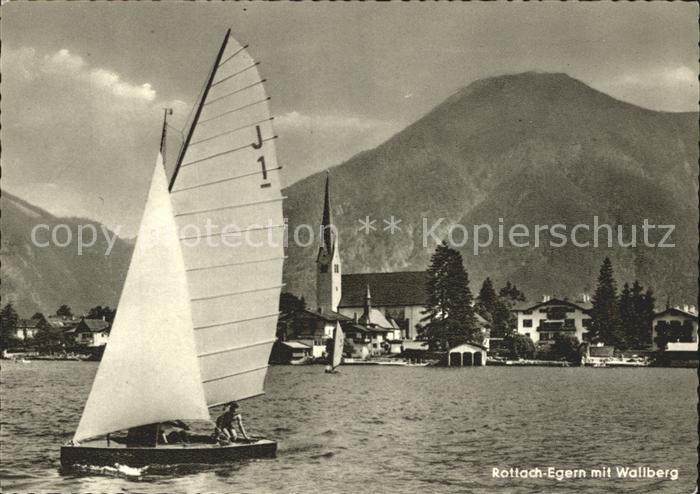 Rottach-Egern mit Wallberg Kirche Segelboot