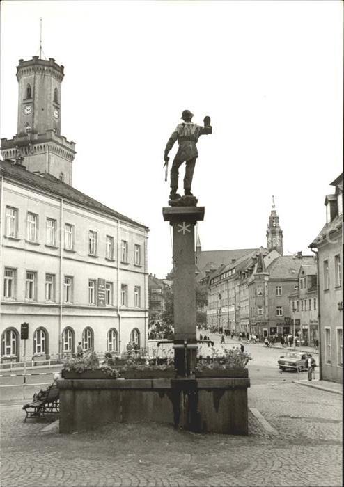 Schneeberg Erzgebirge Brunnen Marktplatz