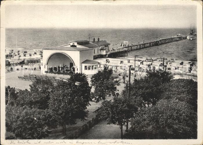 Zinnowitz Ostseebad Kurplatzanlagen mit Seebruecke