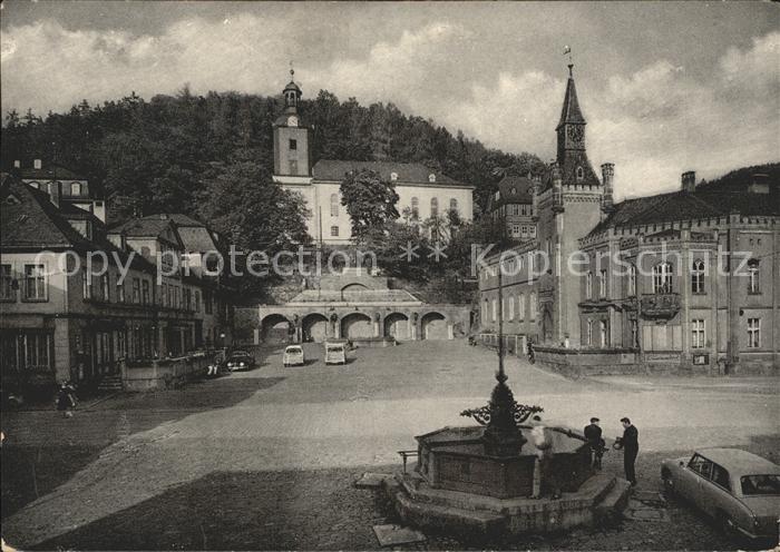 Leutenberg Thueringen Marktplatz Brunnen Kirche