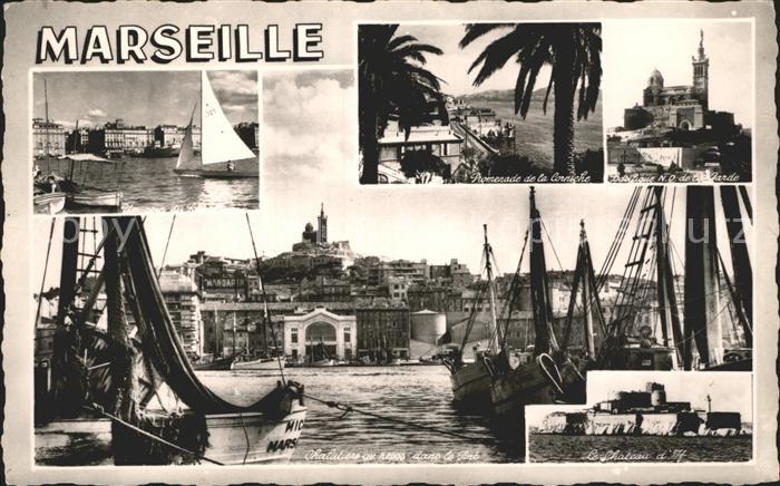 Marseille Bouches-du-Rhone Hafen Promenade