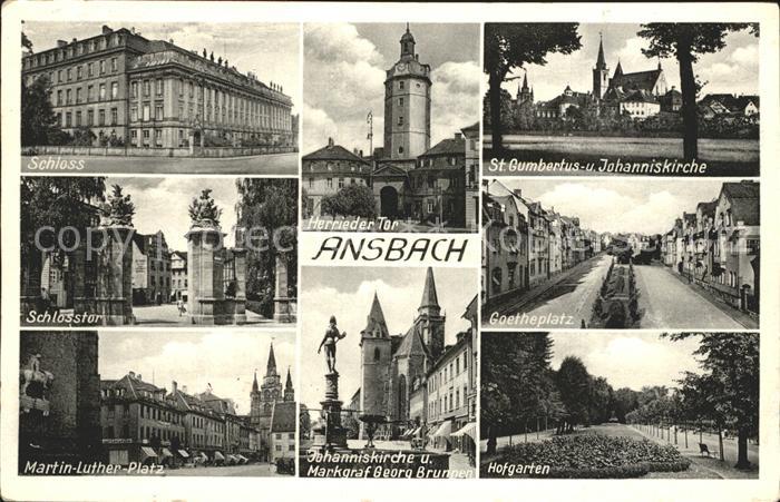 Ansbach Mittelfranken Goetheplatz Hofgarten Martin Luther- Platz