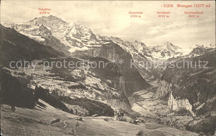 Wengen Kempten Allgaeu Jungfrau Grosshorn Breithorn Panorama