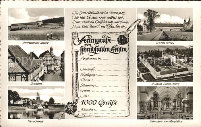 Hoexter Weser Rathaus Schloss Corvey Weserbergland- Klinik