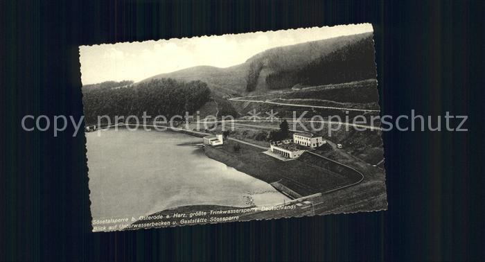 Osterode Harz Soesetalsperre Unterwasserbecken Gaststaette Soesesperre