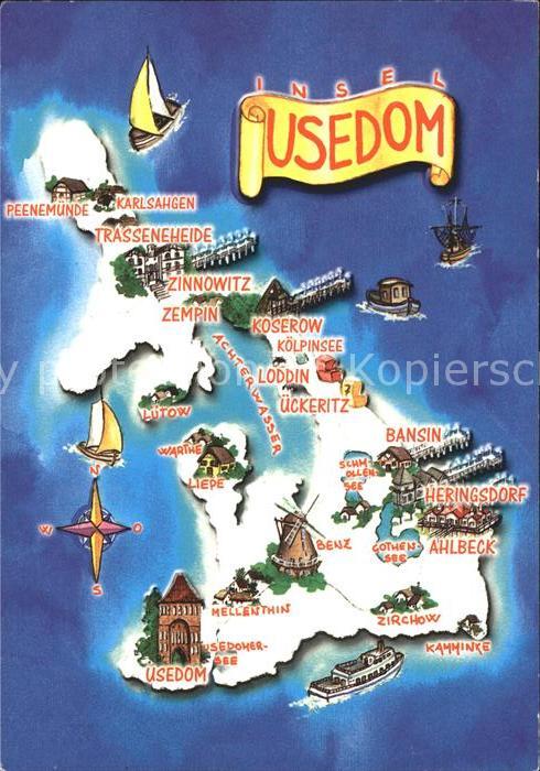 Usedom Mecklenburg-Vorpommern Landkarte