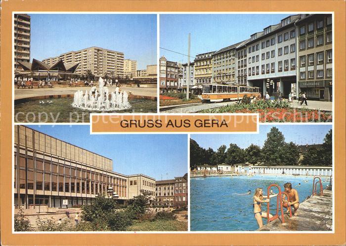 Gera Springbrunnen Cafe Rendezvous Johannisstrasse Haus der Kultur