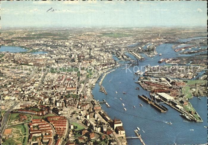 Hamburg Fliegeraufnahme Hafen