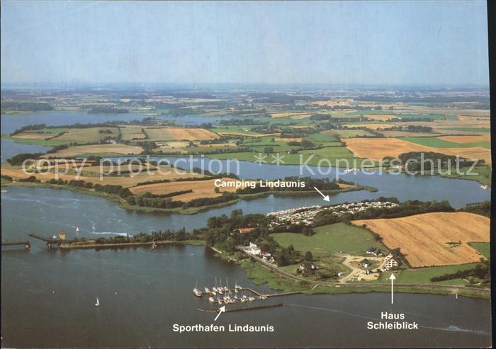 Lindaunis Schlei Fliegeraufnahme Campingplatz
