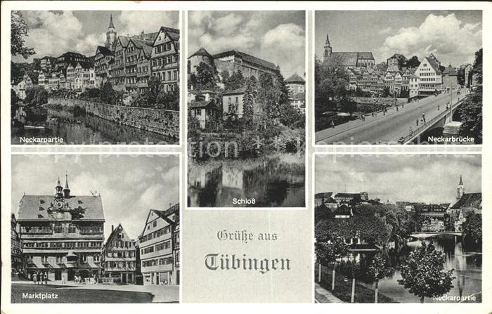 TueBINGEN BW Schloss Neckarbruecke Neckarpartie Marktplatz