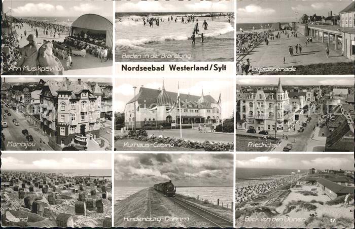 Westerland Sylt Promenade Duenen Hindenburg-Damm Kurhaus Monbijou