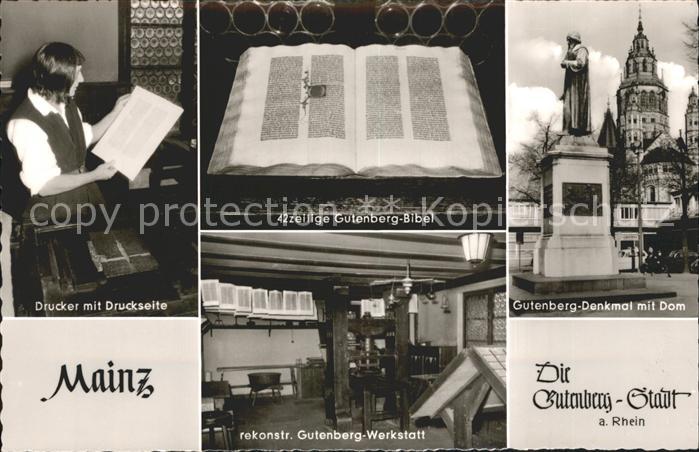 Mainz Rhein Gutenberg-Bibel und Denkmal Dom Werkstatt