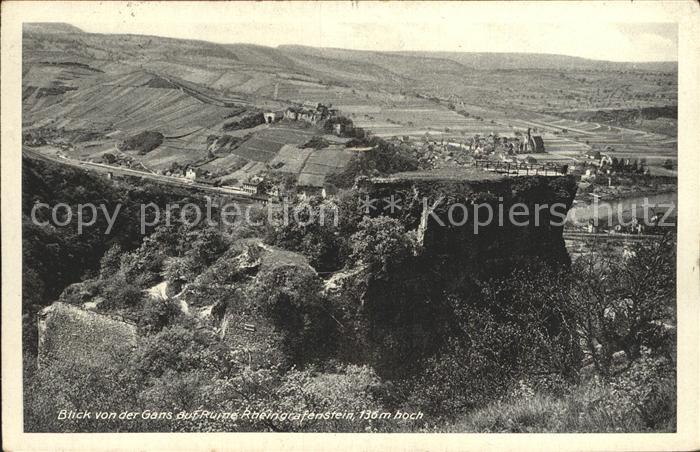 Bad Kreuznach Blick von Gans auf Ruine Rheingrafenstein