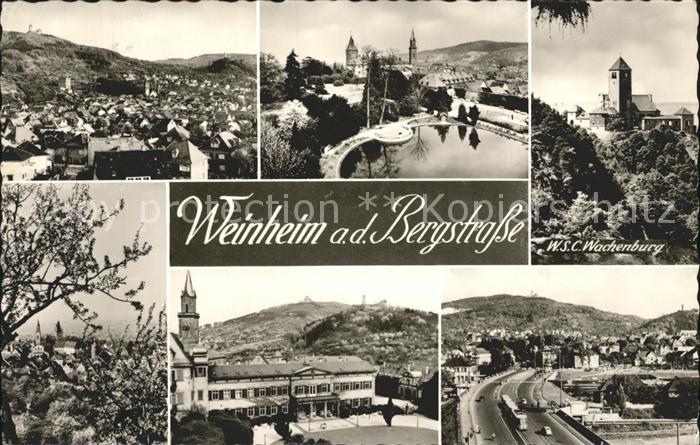 Weinheim Bergstrasse mit Wachenburg