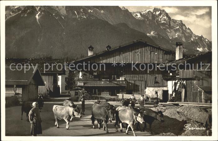 Untergrainau altes Bauernhaus mit Zugspitze