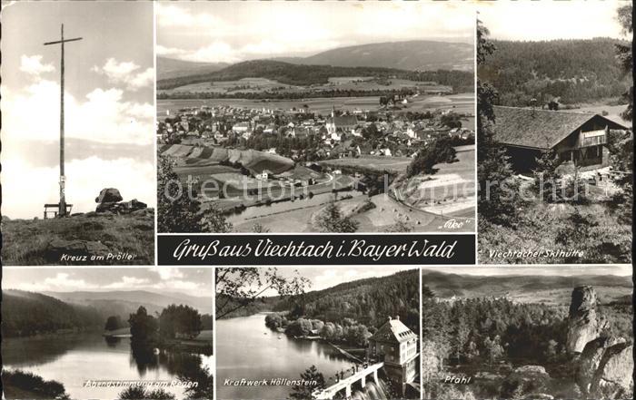 Viechtach Bayerischer Wald Kreuz am Proeller Skihuette Kraftwerk Hoellenstein Pf