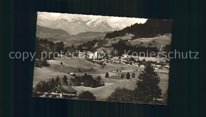 Oberstaufen Oberallgaeu Bayern mit Saentisgruppe