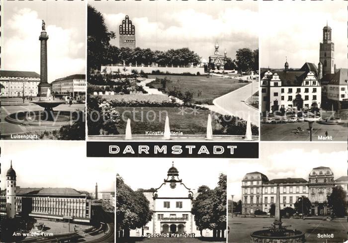 Darmstadt Luisenplatz Markt Kuenstlerkolonie Schloss Jagdschloss Kranichstein