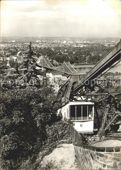 DRESDEN Elbe Blick von Loschwitzhoehe Bergbahn