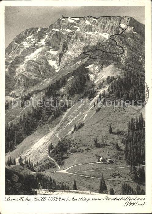 Hoher Goell Anstieg vom Purtschellerhaus