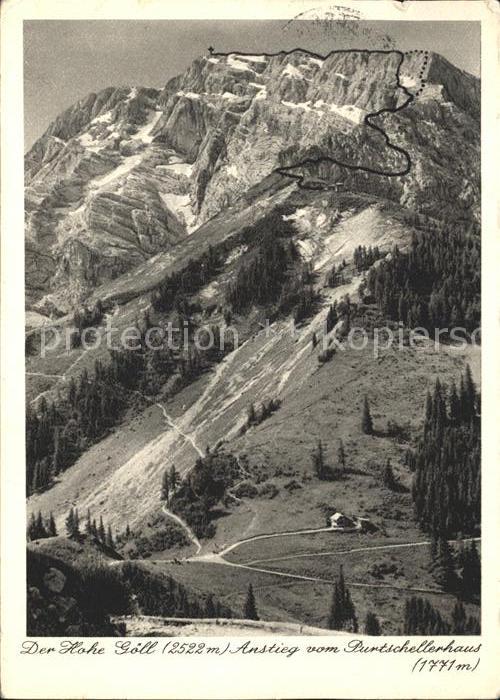 Hoher Goell Anstieg vom Purtschellerhaus