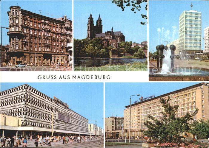 MAGDEBURG CITY Hasselbachplatz Elbe Dom Karl-Marx-Strasse Hotel-International