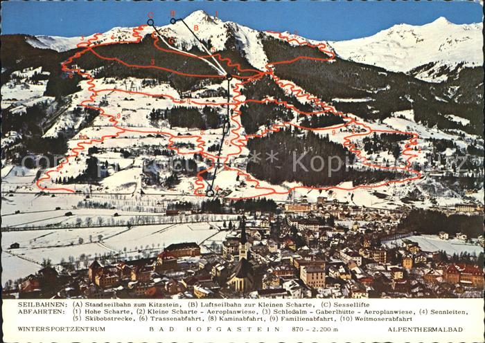 Bad Hofgastein Fliegeraufnahme mit Skiliften