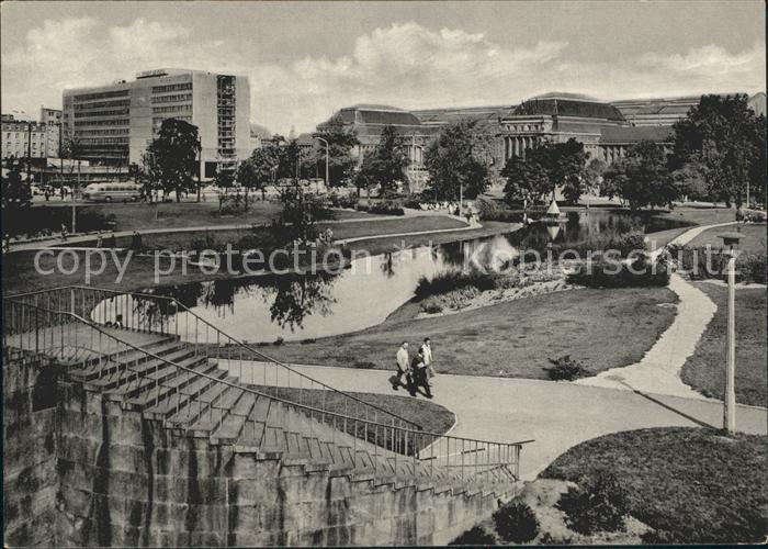LEIPZIG Sachsen Schwanenteich mit Hauptbahnhof Hotel-Stadt-Leipzg