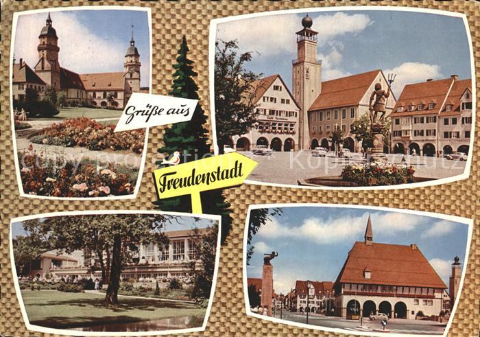 FREUDENSTADT BW Evangelische Stadtkirche Neptunbrunnen Kurhaus Stadthalle