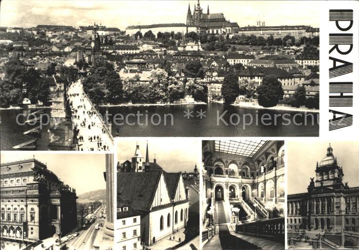 Praha Prahy Prague Prazsky hrad Karlovym mostem Narodni divadlo