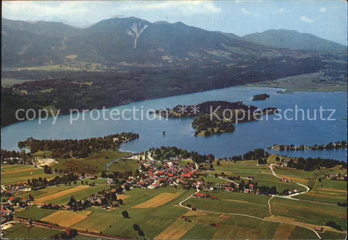 Seehausen Staffelsee Fliegeraufnahme Insel Woerth Grosse Birke Halbinsel Burg In