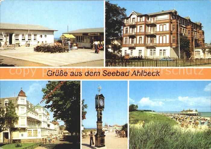 Ahlbeck Ostseebad Strandpromenade Kurt Burger Erholungsheim Stranduhr