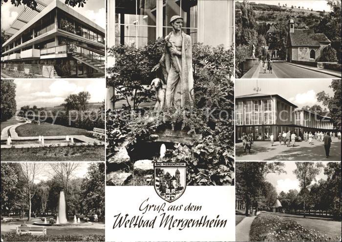 Mergentheim Bad Statue Park Brunnen Gebaeude