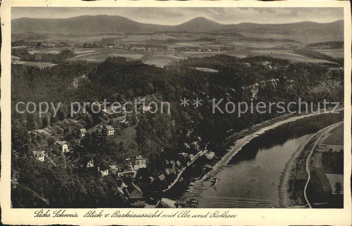 Rathen Saechsische Schweiz Blick von der Bastei