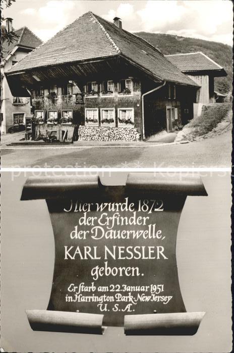 Todtnau Schwarzwald BW Geburtshaus Karl Nessler Erfinder der Dauerwelle