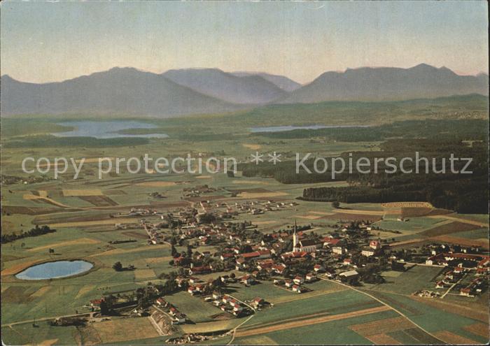 Eggstaett Oberbayern Fliegeraufnahme mit Kampenwand