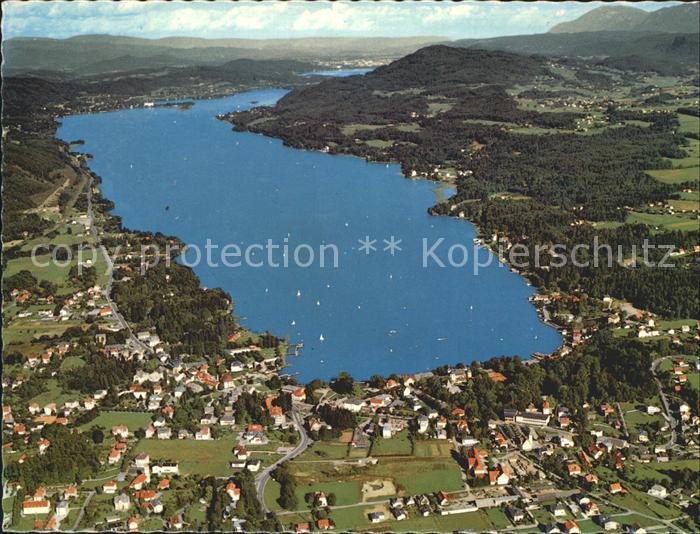 Velden Woerthersee Fliegeraufnahme gegen Klagenfurt