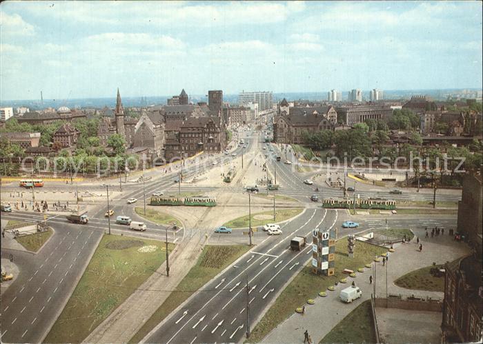 Poznan Posen Strassenpartie Fliegeraufnahme