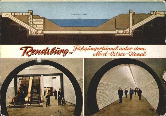 Rendsburg Schleswig-Holstein Fussgaengertunnel unter dem Nord-Ostsee-Kanal