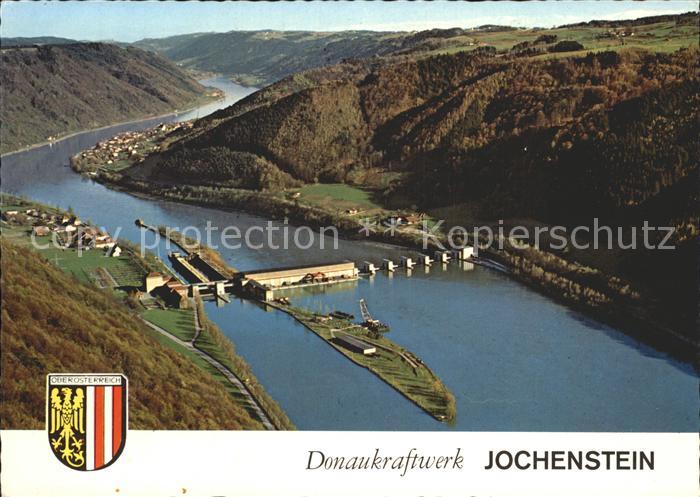 Engelhartszell Donau Oberoesterreich Fliegeraufnahme Donaukraftwerk Jochenstein