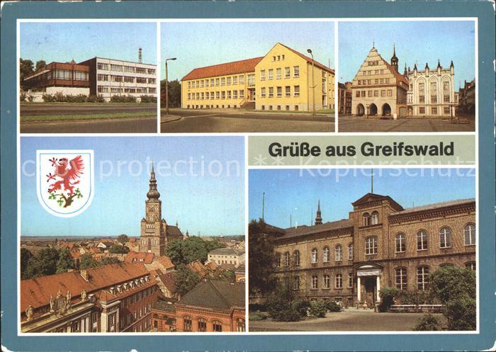 Greifswald Mecklenburg Vorpommern Neue Mensa Haus der Gewerkschaft Rathaus Kirch