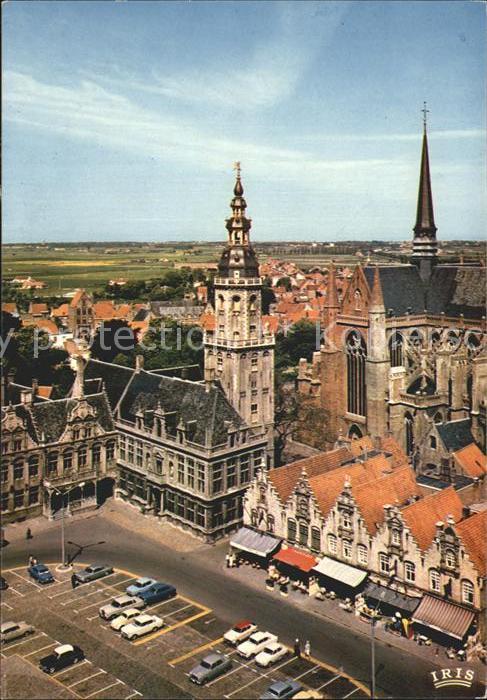 Furnes Veurne West-Vlaanderen Belgie Belfort Hoekje Grote Markt