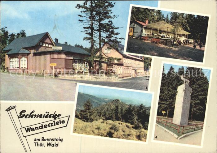 Rennsteig Berggasthaus Schmuecke Waldcafe Lenkgrund Monument Frauenwald