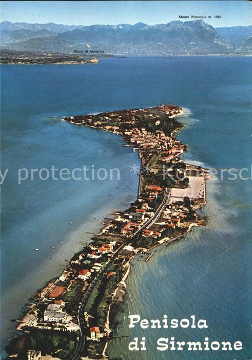 Sirmione Lago di Garda Fliegeraufnahme Monte Pizzocolo