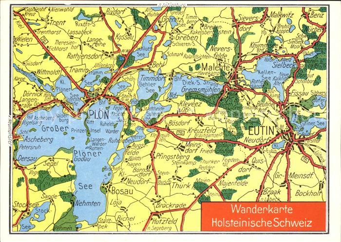 Eutin Schleswig-Holstein Wanderkarte Malente Ploen Malkwitz