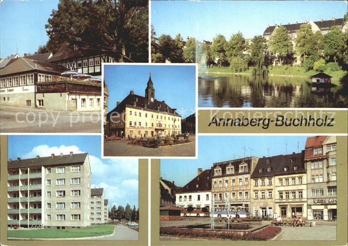 Annaberg-Buchholz Erzgebirge Gaststaette Frohnauer Hammer Schutzteich Rathaus