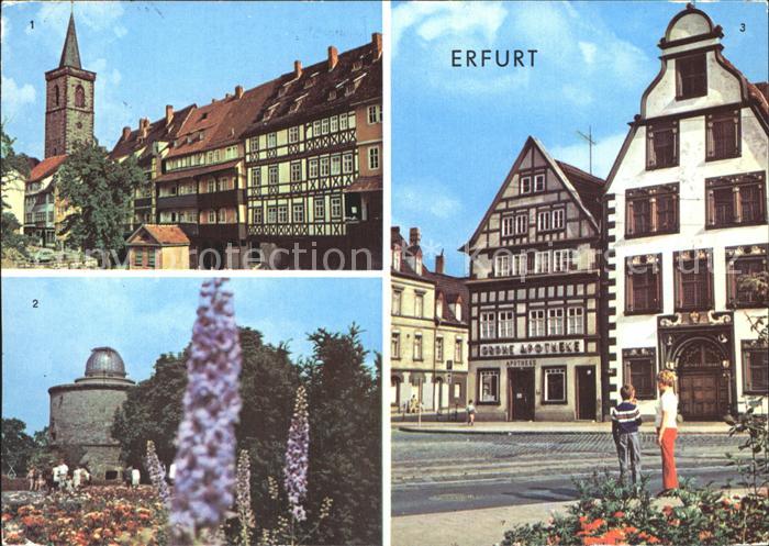 ERFURT  CITY Kraemerbruecke Iga Volkssternwarte Restaurant Hoehe Lilie