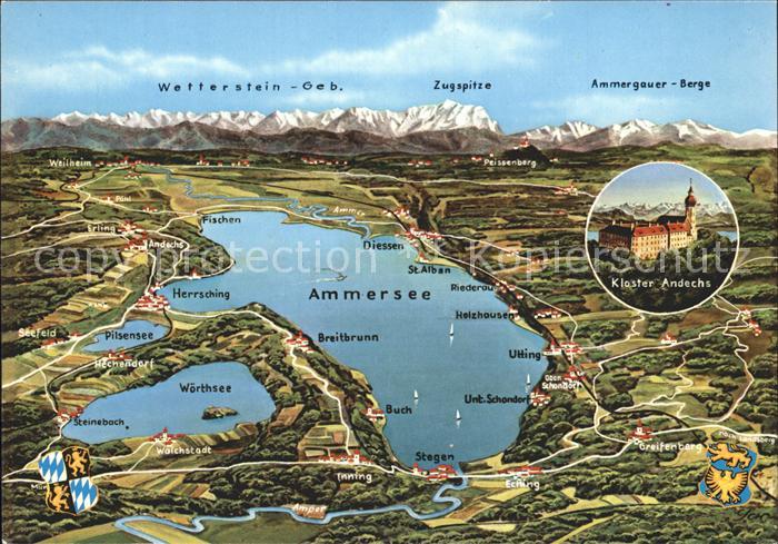 Ammersee Kloster Andechs Wetterstein Zugspitze St. Alban