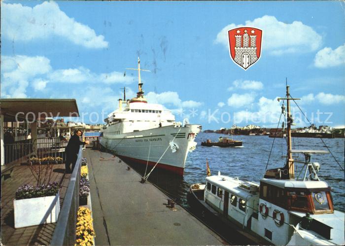 Schiffe Ships Navires Wappen von Hamburg St. Pauli-Landungsbruecken